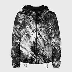 Куртка с капюшоном женская Зимний лес узоры, цвет: 3D-черный