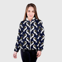 Куртка с капюшоном женская Ночная птица, цвет: 3D-белый — фото 2