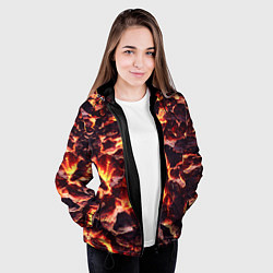 Куртка с капюшоном женская Бурлящая лава, цвет: 3D-черный — фото 2