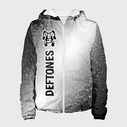 Куртка с капюшоном женская Deftones glitch на светлом фоне по-вертикали, цвет: 3D-белый