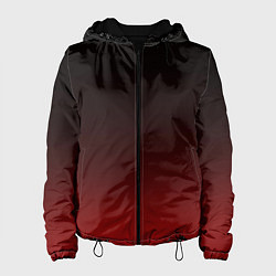Куртка с капюшоном женская Градиент от тёмного до тёмно красного, цвет: 3D-черный