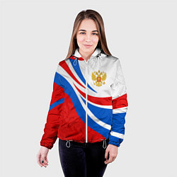 Куртка с капюшоном женская Россия - спортивная униформа, цвет: 3D-белый — фото 2