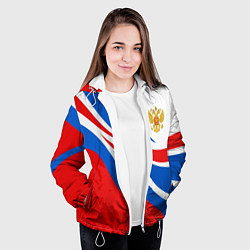 Куртка с капюшоном женская Россия - спортивная униформа, цвет: 3D-белый — фото 2
