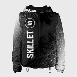 Куртка с капюшоном женская Skillet glitch на темном фоне по-вертикали, цвет: 3D-черный