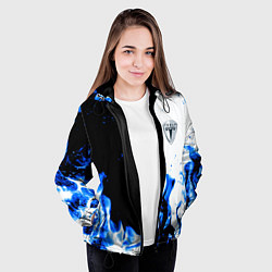 Куртка с капюшоном женская Tesla Elon Mask fire, цвет: 3D-черный — фото 2