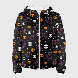 Куртка с капюшоном женская Cat in space, цвет: 3D-белый