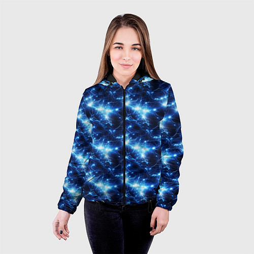 Женская куртка Cosmic neon boom / 3D-Черный – фото 4