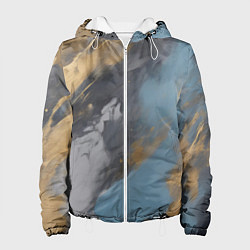 Куртка с капюшоном женская Мазки краски - нейросеть, цвет: 3D-белый