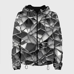 Куртка с капюшоном женская Чёрно-белая сетка, цвет: 3D-черный