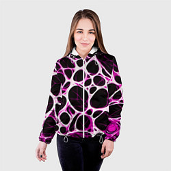 Куртка с капюшоном женская Розовая морская волна, цвет: 3D-белый — фото 2