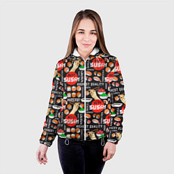 Куртка с капюшоном женская Best sushi, цвет: 3D-белый — фото 2