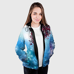 Куртка с капюшоном женская Цунами из новогодних шариков, цвет: 3D-черный — фото 2