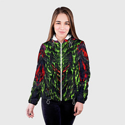 Куртка с капюшоном женская Green and red slime, цвет: 3D-белый — фото 2