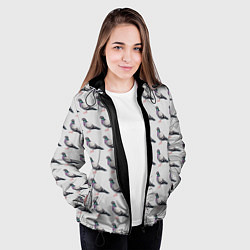 Куртка с капюшоном женская Голуби воркуют, цвет: 3D-черный — фото 2