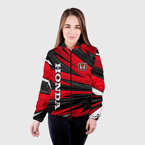 Женская куртка Red sport - honda / 3D-Черный – фото 4