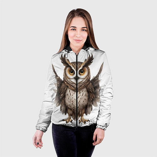 Женская куртка Совушка с крыльями / 3D-Черный – фото 4