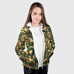 Куртка с капюшоном женская Коты и кошки - камуфляж, цвет: 3D-белый — фото 2