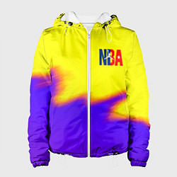 Куртка с капюшоном женская НБА баскетбол краски неоновые желтые, цвет: 3D-белый