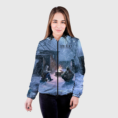 Женская куртка STALKER 2 новички на кордоне / 3D-Черный – фото 4