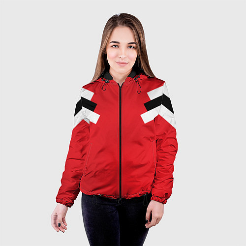 Женская куртка Олимпийка - ретро / 3D-Черный – фото 4