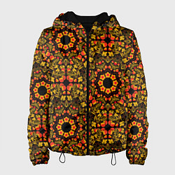 Женская куртка Хохломская роспись круги из цветов и ягод