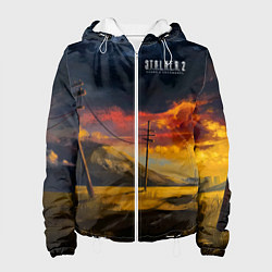 Куртка с капюшоном женская STALKER 2 осеняя дорога, цвет: 3D-белый