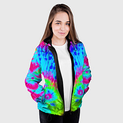 Куртка с капюшоном женская Tie-Dye abstraction, цвет: 3D-черный — фото 2