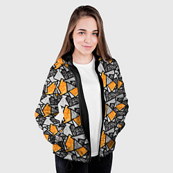 Куртка с капюшоном женская Colored shards, цвет: 3D-черный — фото 2