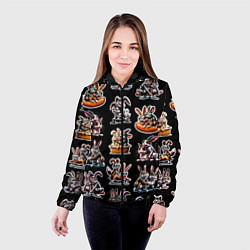 Куртка с капюшоном женская Кролики - Камасутра позы, цвет: 3D-черный — фото 2