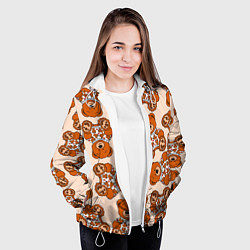 Куртка с капюшоном женская Принт мишки на мишке в свитере, цвет: 3D-белый — фото 2