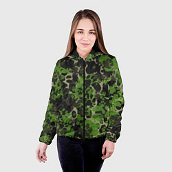 Куртка с капюшоном женская Котячий камуфляж, цвет: 3D-черный — фото 2