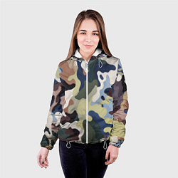 Куртка с капюшоном женская Камуфляж милитари, цвет: 3D-белый — фото 2