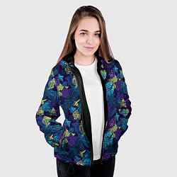 Куртка с капюшоном женская Abstract vector pattern, цвет: 3D-черный — фото 2