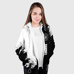 Куртка с капюшоном женская Ramones краски абстракция, цвет: 3D-белый — фото 2