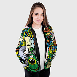 Куртка с капюшоном женская Сумасшедшие монстры, цвет: 3D-черный — фото 2