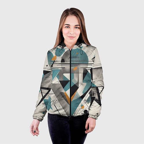 Женская куртка Три человека авангард / 3D-Черный – фото 4