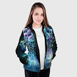 Куртка с капюшоном женская Пузыри, цвет: 3D-черный — фото 2