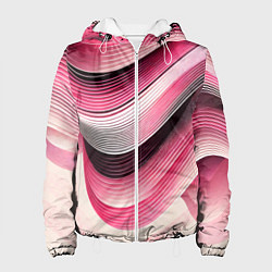 Куртка с капюшоном женская Волны - текстура, цвет: 3D-белый