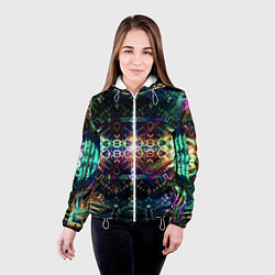 Куртка с капюшоном женская Медитативный арт, цвет: 3D-белый — фото 2