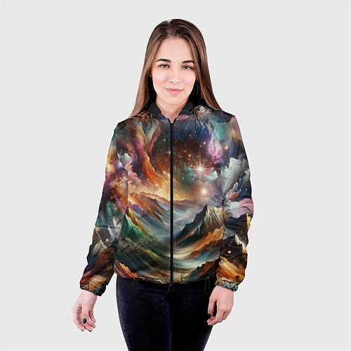 Женская куртка Горы и блеск / 3D-Черный – фото 4