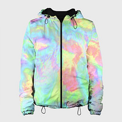Куртка с капюшоном женская Абстракция смесь красок, цвет: 3D-черный