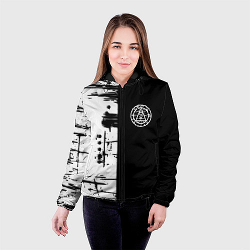 Женская куртка Silent hill краски текстура гейм / 3D-Черный – фото 4