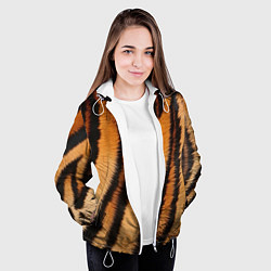 Куртка с капюшоном женская Тигровая шкура, цвет: 3D-белый — фото 2