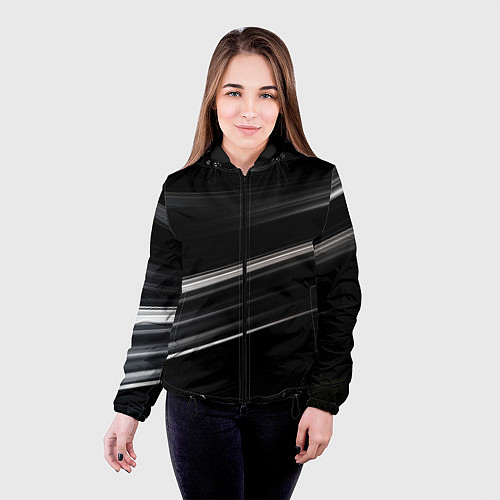 Женская куртка Black abstract background / 3D-Черный – фото 4