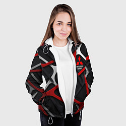 Куртка с капюшоном женская Mitsubishi - texture, цвет: 3D-белый — фото 2