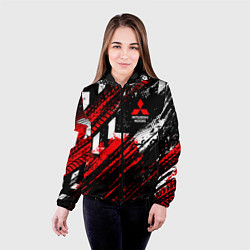 Куртка с капюшоном женская Mitsubishi - sport style, цвет: 3D-черный — фото 2