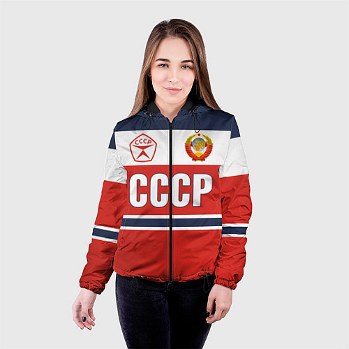 Женская куртка Союз Советских Социалистических Республик - СССР / 3D-Черный – фото 4