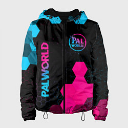Куртка с капюшоном женская Palworld - neon gradient вертикально, цвет: 3D-черный
