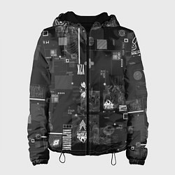 Куртка с капюшоном женская Y2k aesthetics print, цвет: 3D-черный