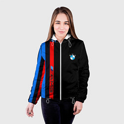 Куртка с капюшоном женская BMW amg sport, цвет: 3D-белый — фото 2